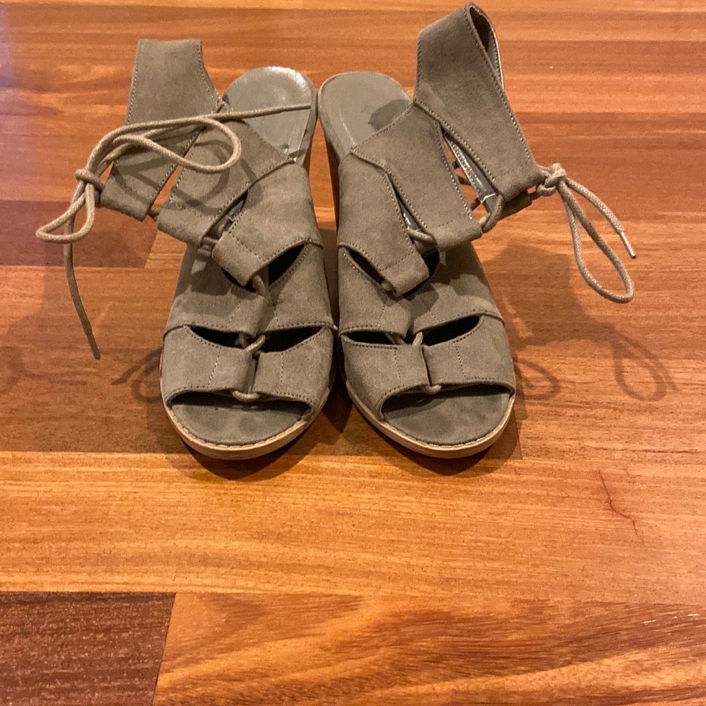 Qupid Suede Lace Up Heals.